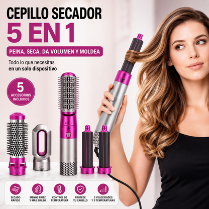 AirGlow 5X™  - Cepillo Alisador Secador 5 En 1