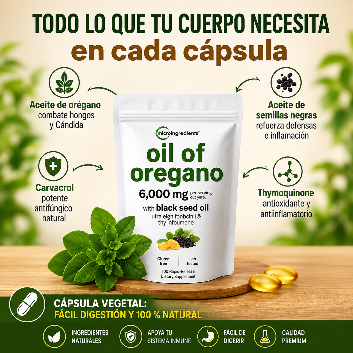 ACEITE DE OREGANO 300 CAPSULAS