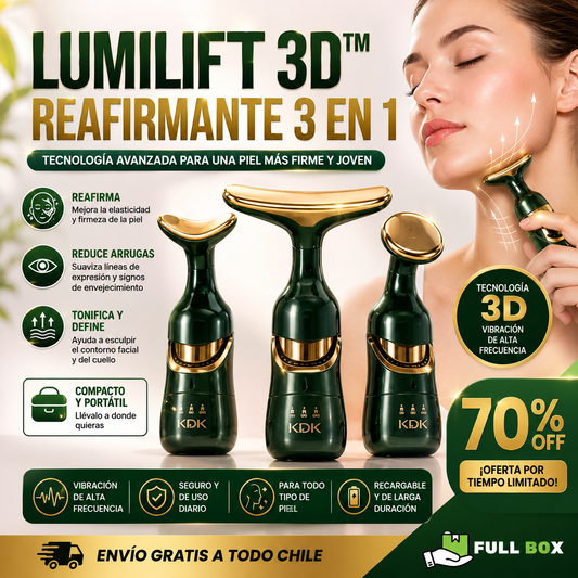 LumiLift 3D™ - Masajeador Facial 3 en 1 Reafirmante y Rejuvenecedor