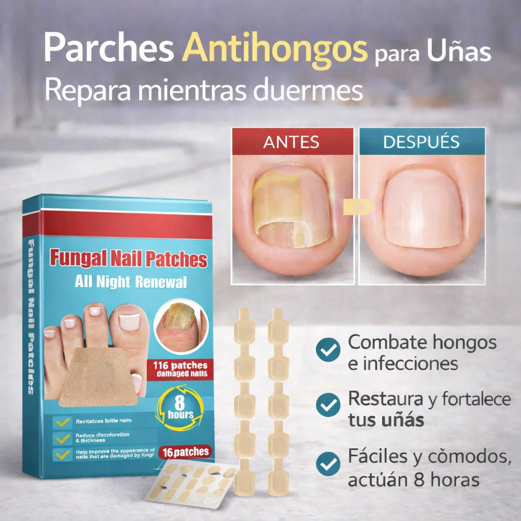 PARCHE UÑAS ANTIHONGOS 2 CAJAS POR EL VALOR DE UNA - ( 16 PARCHES CADA CAJA)